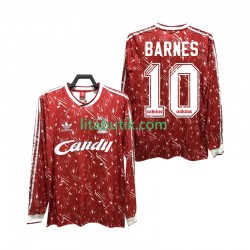 Liverpool BARNES 10 1989 1991 Retro Män Hemma Fotbollströja Långärmad