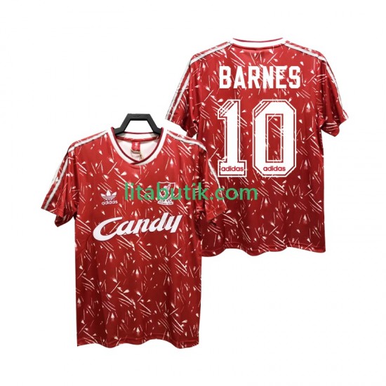 Liverpool BARNES 10 1989 1991 Retro Män Hemma Fotbollströja Kortärmad