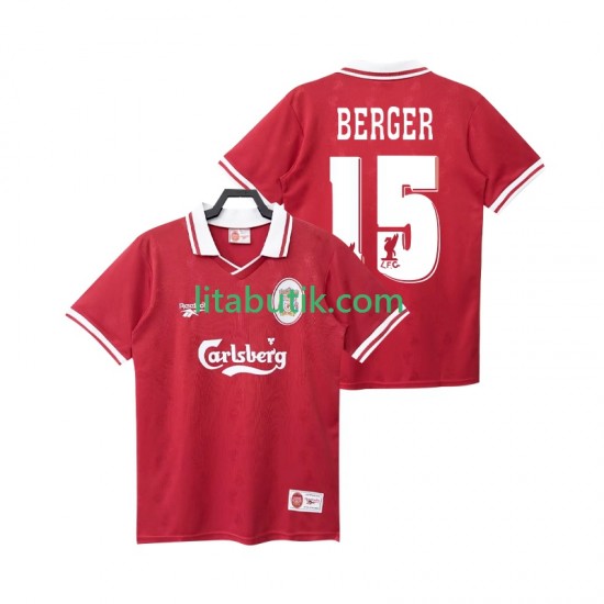 Liverpool BERGER 15 1996 Retro Män Hemma Fotbollströja 1998 Kortärmad