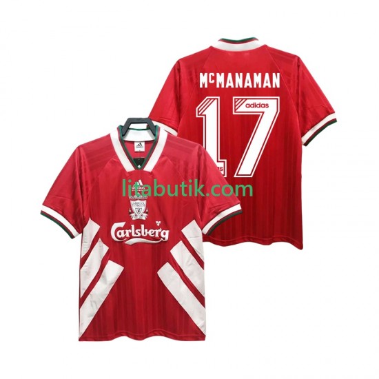 Liverpool MCMANAMAN 17 1993 1995 Retro Män Hemma Fotbollströja Kortärmad