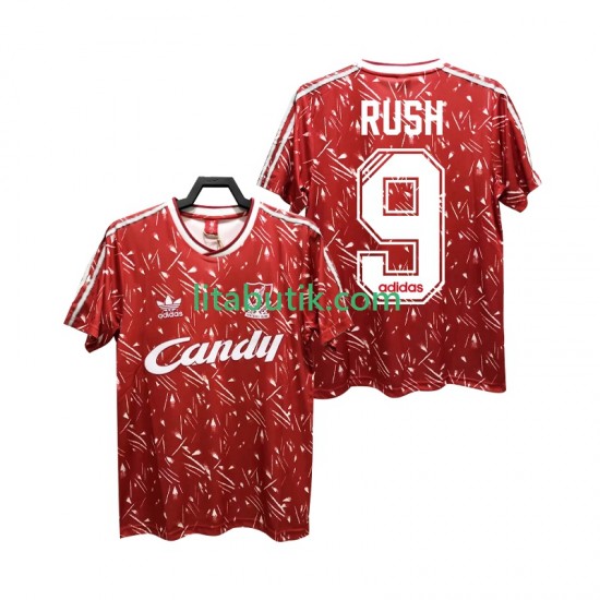 Liverpool Rush 9 1989 1991 Retro Män Hemma Fotbollströja Kortärmad
