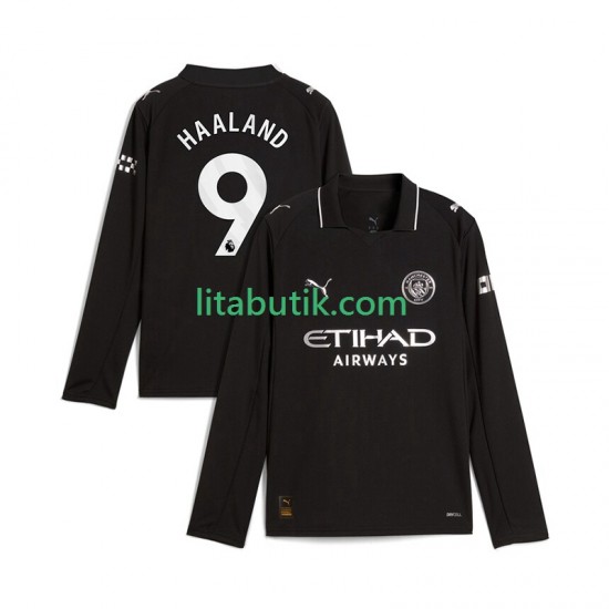Manchester City Erling Haaland 9 Män Borta Fotbollströja 2025-2026 Långärmad
