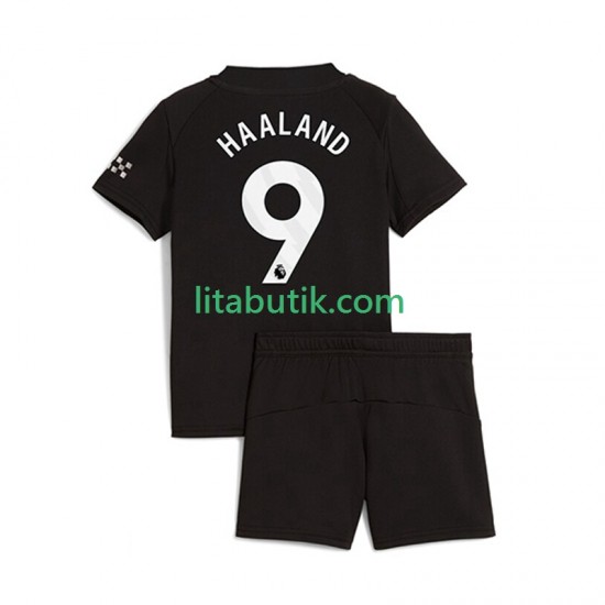 Manchester City Erling Haaland 9 Barn Borta Fotbollströja 2025-2026 Kortärmad