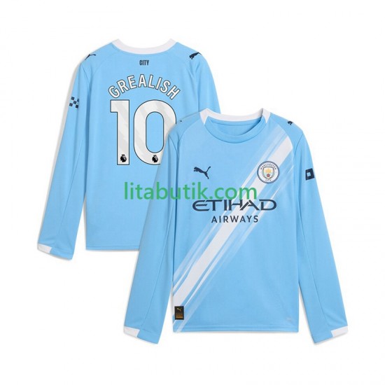 Manchester City Jack Grealish 10 Män Hemma Fotbollströja 2025-2026 Långärmad