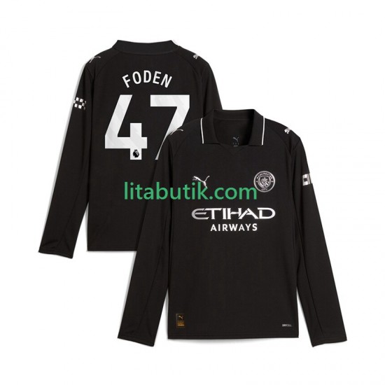 Manchester City Phil Foden 47 Män Borta Fotbollströja 2025-2026 Långärmad