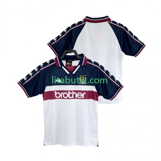 Manchester City 1997 Retro Män Borta Fotbollströja 1998 Kortärmad