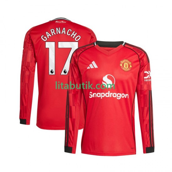 Manchester United Alejandro Garnacho 17 Män Hemma Fotbollströja 2025-2026 Långärmad