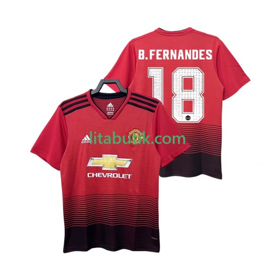 Manchester United B.FERNANDES 18 2018 2019 Retro Män Hemma Fotbollströja Kortärmad