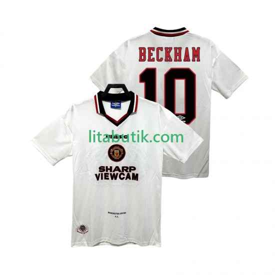 Manchester United BECKEHAM 10 1996 1997 Retro Män Borta Fotbollströja Kortärmad
