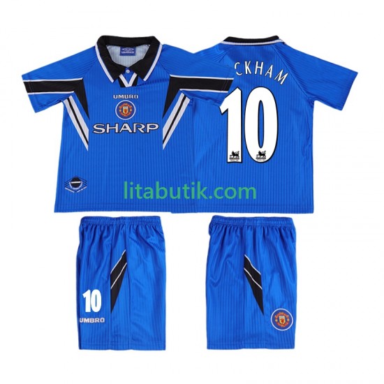 Manchester United BECKHAM 10 1996 Retro Barn Tredje Fotbollströja 1998 Kortärmad