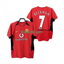 Manchester United BECKHAM 7 Retro Män Hemma Fotbollströja 2002 2004 Kortärmad