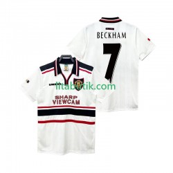 Manchester United Beckham 7 Retro Män Borta Fotbollströja 1998 1999 Kortärmad