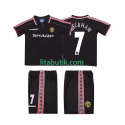 Manchester United Beckham 7 Retro Barn Borta Fotbollströja 1998 1999 Kortärmad