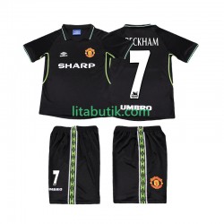 Manchester United Beckham 7 Retro Barn Tredje Fotbollströja 1998 1999 Kortärmad