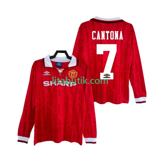 Manchester United CANTONA 7 1992 1994 Retro Män Hemma Fotbollströja Långärmad