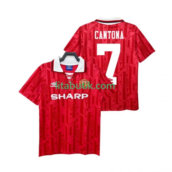 Manchester United CANTONA 7 1992 1994 Retro Män Hemma Fotbollströja Kortärmad