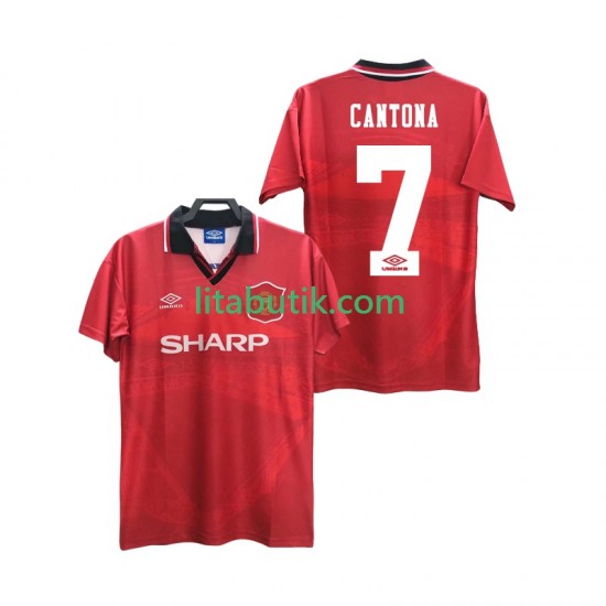 Manchester United CANTONA 7 1994 1996 Retro Män Hemma Fotbollströja Kortärmad