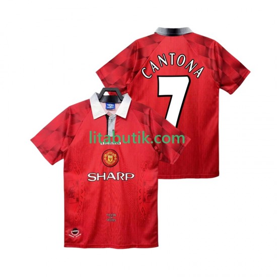 Manchester United CANTONA 7 1996 1997 Retro Män Hemma Fotbollströja Kortärmad