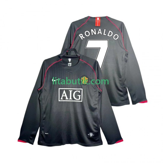 Manchester United Critstiano Ronaldo 7 2007 Retro Män Borta Fotbollströja 2008 Långärmad