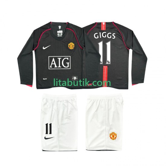 Manchester United GIGGS 11 2007 Retro Barn Borta Fotbollströja 2008 Långärmad