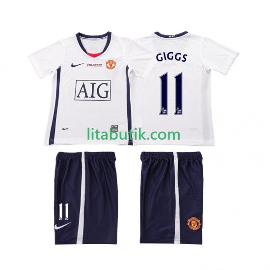 Manchester United GIGGS 11 Champions League 2009 Retro Barn Borta Fotbollströja 2008 Kortärmad