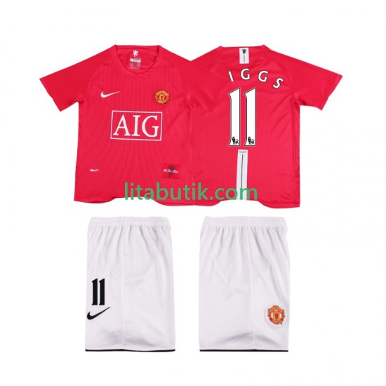 Manchester United GIGGS 11 Premier League 2007 Retro Barn Hemma Fotbollströja 2008 Kortärmad