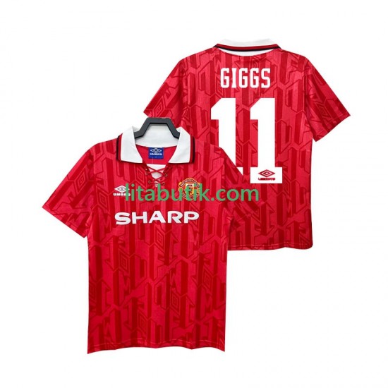 Manchester United GIGGS 11 1992 1994 Retro Män Hemma Fotbollströja Kortärmad