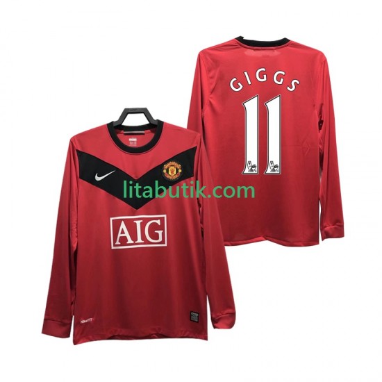 Manchester United GIGGS 11 2009 Retro Män Hemma Fotbollströja 2010 Långärmad