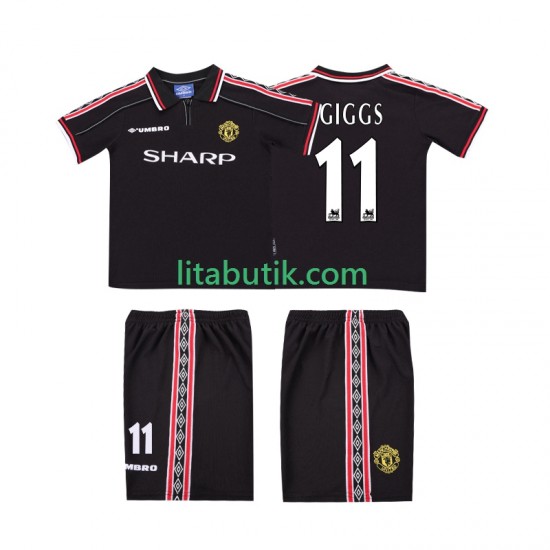 Manchester United GIGGS 11 Retro Barn Borta Fotbollströja 1998 1999 Kortärmad