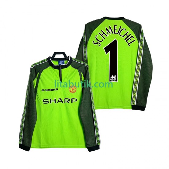 Manchester United SCHMEICHEL 1 2000 Målvakt Retro Män Hemma Fotbollströja 1998 Långärmad