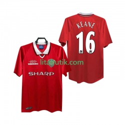 Manchester United Keane 16 2000 Retro Män Hemma Fotbollströja 1999 Kortärmad Manchester United Keane 16 2000 Retro Män Hemma Fotbollströja 1999 Kortärmad
