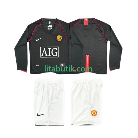 Manchester United 2007 Retro Barn Borta Fotbollströja 2008 Långärmad