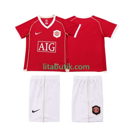 Manchester United 2007 Retro Barn Hemma Fotbollströja 2006 Kortärmad