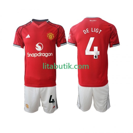 Manchester United Matthijs de Ligt 4 Barn Hemma Fotbollströja 2025-2026 Kortärmad