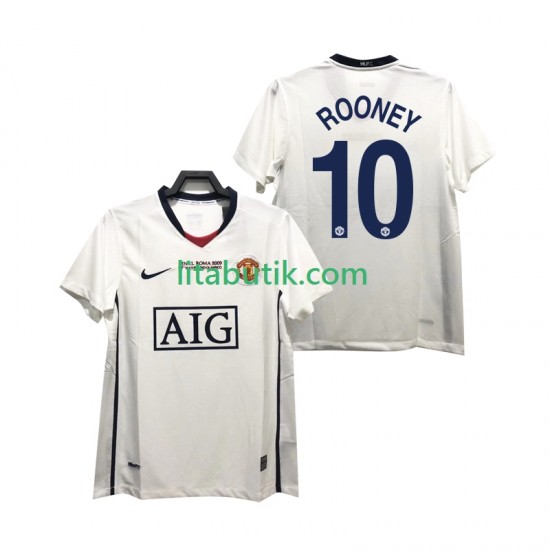 Manchester United ROONEY 10 Champions League 2009 Retro Män Borta Fotbollströja 2008 Kortärmad