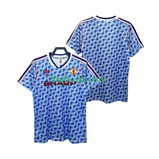 Manchester United 1990 1992 Retro Män Borta Fotbollströja Kortärmad