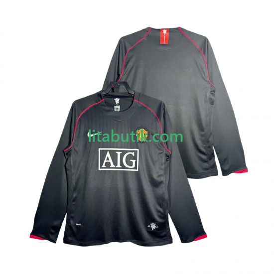 Manchester United 2007 Retro Män Borta Fotbollströja 2008 Långärmad