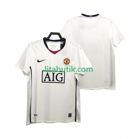 Manchester United Premier League 2009 Retro Män Borta Fotbollströja 2008 Kortärmad