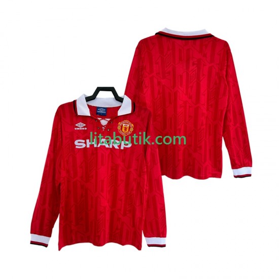 Manchester United 1992 1994 Retro Män Hemma Fotbollströja Långärmad