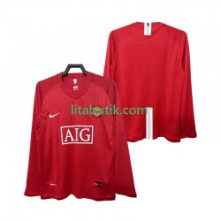 Manchester United 2007 Retro Män Hemma Fotbollströja 2008 Långärmad Manchester United 2007 Retro Män Hemma Fotbollströja 2008 Långärmad