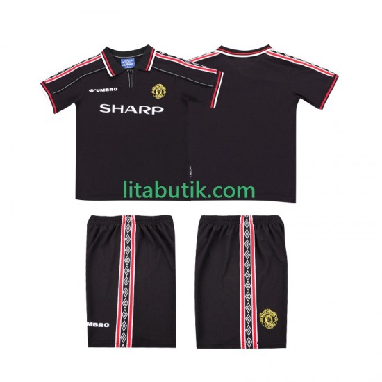 Manchester United Retro Barn Borta Fotbollströja 1998 1999 Kortärmad