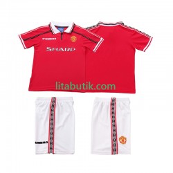 Manchester United Retro Barn Hemma Fotbollströja 1998 1999 Kortärmad Manchester United Retro Barn Hemma Fotbollströja 1998 1999 Kortärmad