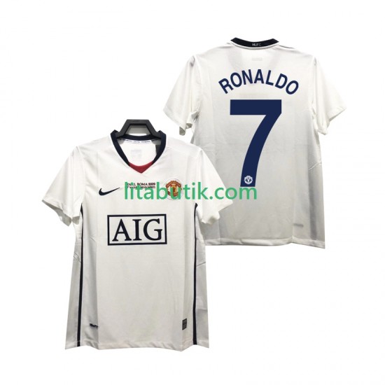 Manchester United Ronaldo 7 Champions League 2009 Retro Män Borta Fotbollströja 2008 Kortärmad