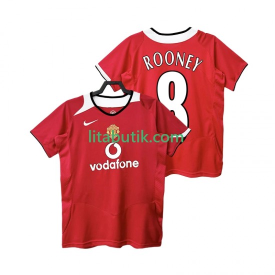 Manchester United Rooney 8 2005 Retro Män Hemma Fotbollströja 2006 Kortärmad