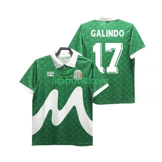 Mexiko GALINDO 17 1995 Retro Män Hemma Fotbollströja Kortärmad