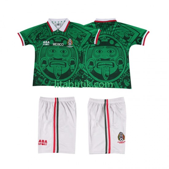 Mexiko Retro Barn Hemma Fotbollströja 1998 Kortärmad