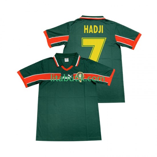 Marocko HADJI 7 Retro Män Hemma Fotbollströja 1998 Kortärmad