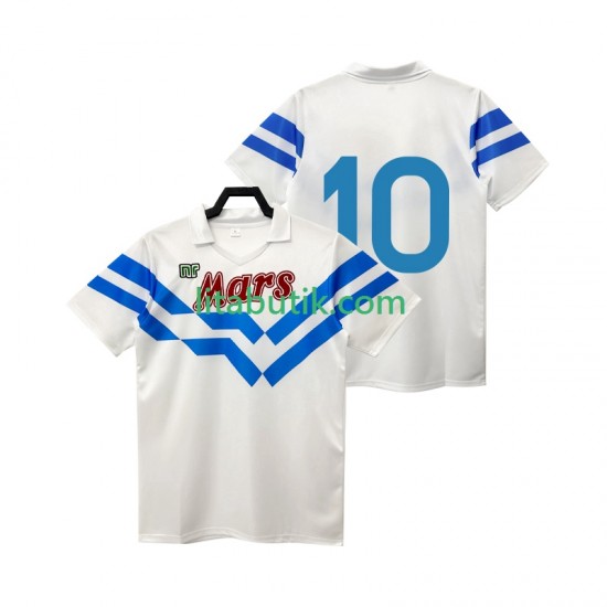 SSC Napoli 10 1988 1989 Retro Män Borta Fotbollströja Kortärmad