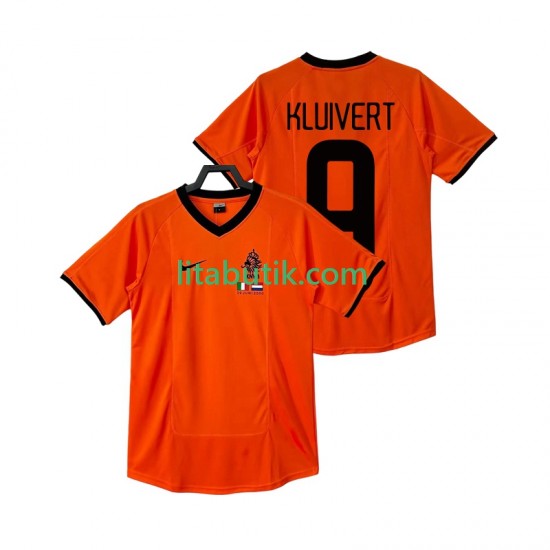 Nederländerna KLUIVERT 9 2000 Retro Män Hemma Fotbollströja Kortärmad