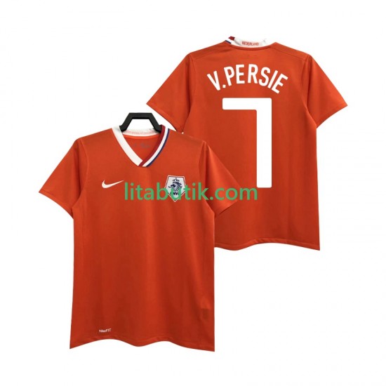 Nederländerna Robin van Persie 7 Retro Män Hemma Fotbollströja 2008 Kortärmad